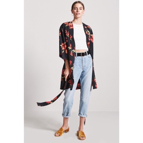 Bold Floral Kimono by Forever 21 - Picture 2 of 4